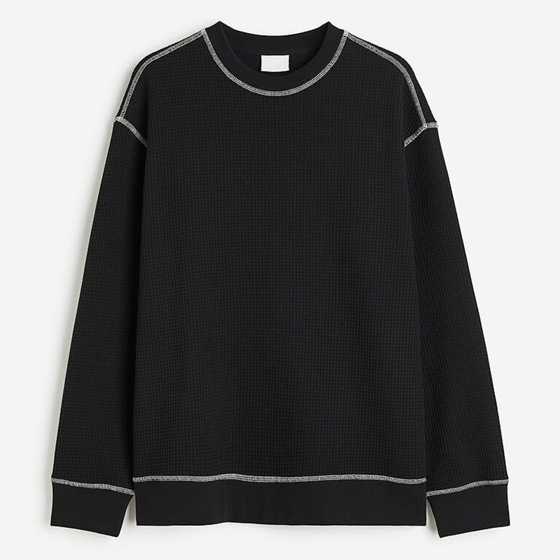clothing manufacturer waffle top men's high quality long sleeve t shirt waffle top
